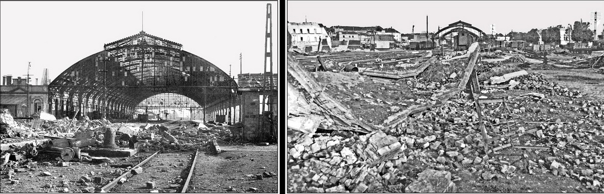 het gebombardeerde station, 1944
